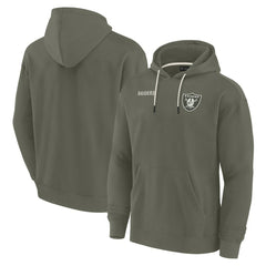 Las Vegas Raiders Unisex Elements Super Soft Fleece Pullover Hoodie - Olive Hoodies