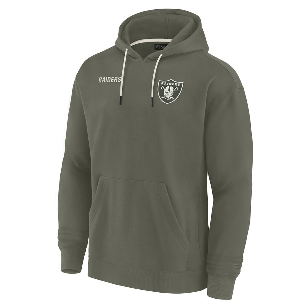 Las Vegas Raiders Unisex Elements Super Soft Fleece Pullover Hoodie - Olive Hoodies