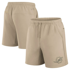 Miami Dolphins Unisex Elements Super Soft Fleece Shorts - Khaki Shorts