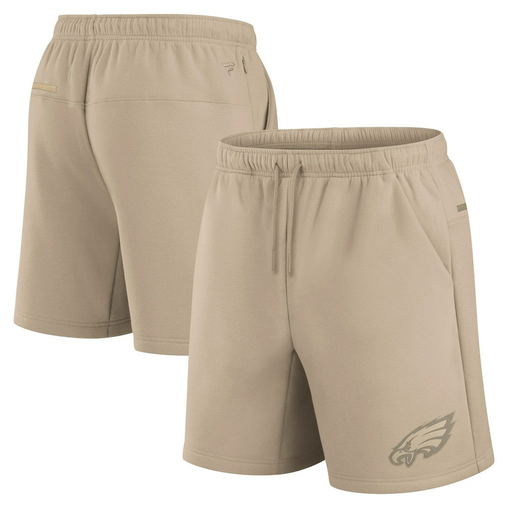 Philadelphia Eagles Unisex Elements Super Soft Fleece Shorts - Khaki Shorts