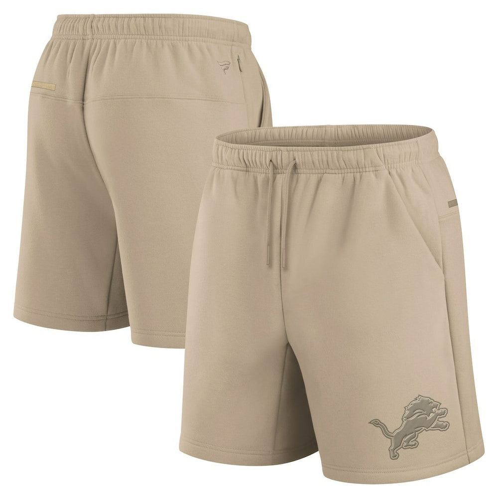 Detroit Lions Unisex Elements Super Soft Fleece Shorts - Khaki Shorts