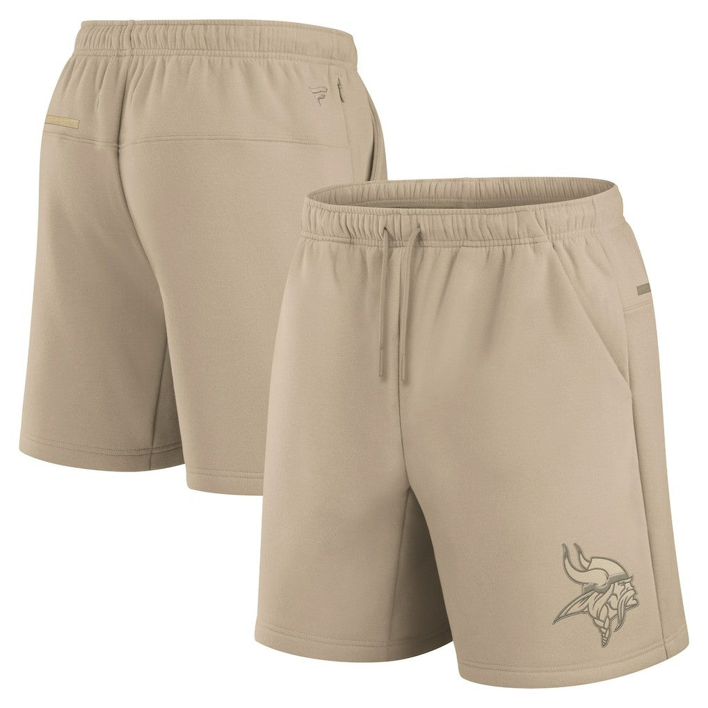 Minnesota Vikings Unisex Elements Super Soft Fleece Shorts - Khaki Shorts