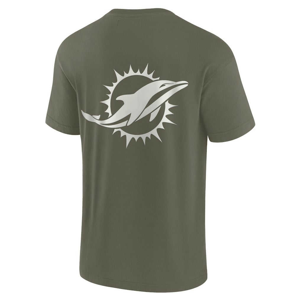 Miami Dolphins Unisex Elements Super Soft Short Sleeve T-Shirt - Olive T-shirts