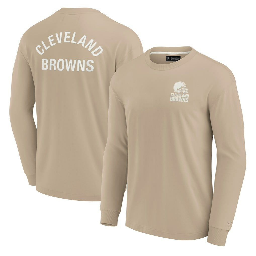 Cleveland Browns Unisex Elements Super Soft Long Sleeve T-Shirt - Khaki T-shirts