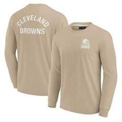 Cleveland Browns Unisex Elements Super Soft Long Sleeve T-Shirt - Khaki T-shirts