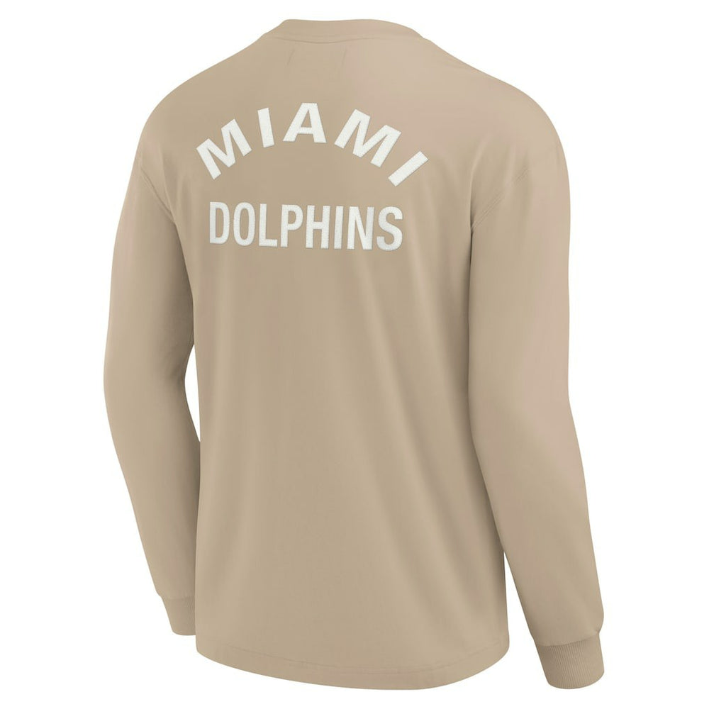 Miami Dolphins Unisex Elements Super Soft Long Sleeve T-Shirt - Khaki T-shirts