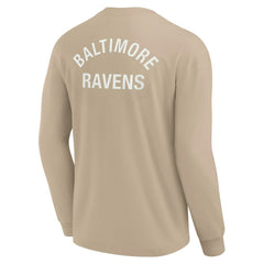 Baltimore Ravens Unisex Elements Super Soft Long Sleeve T-Shirt - Khaki T-shirts