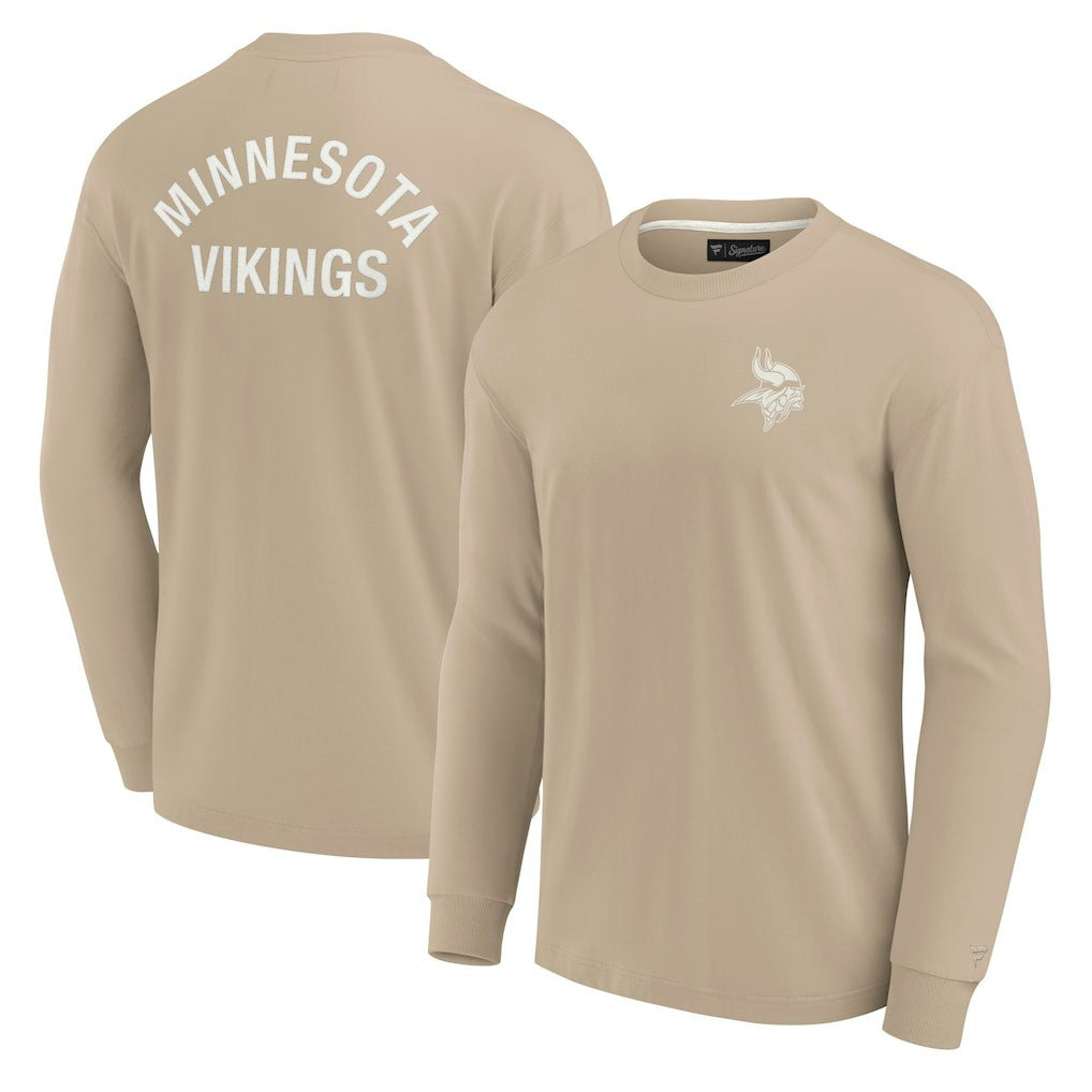 Minnesota Vikings Unisex Elements Super Soft Long Sleeve T-Shirt - Khaki T-shirts