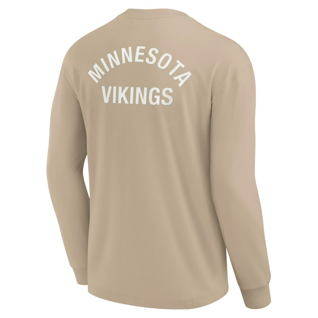 Minnesota Vikings Unisex Elements Super Soft Long Sleeve T-Shirt - Khaki T-shirts