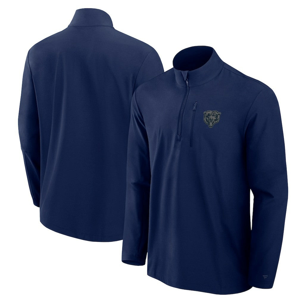 Chicago Bears Front Office Micro Tonal Quarter-Zip Pullover - Navy Pullover