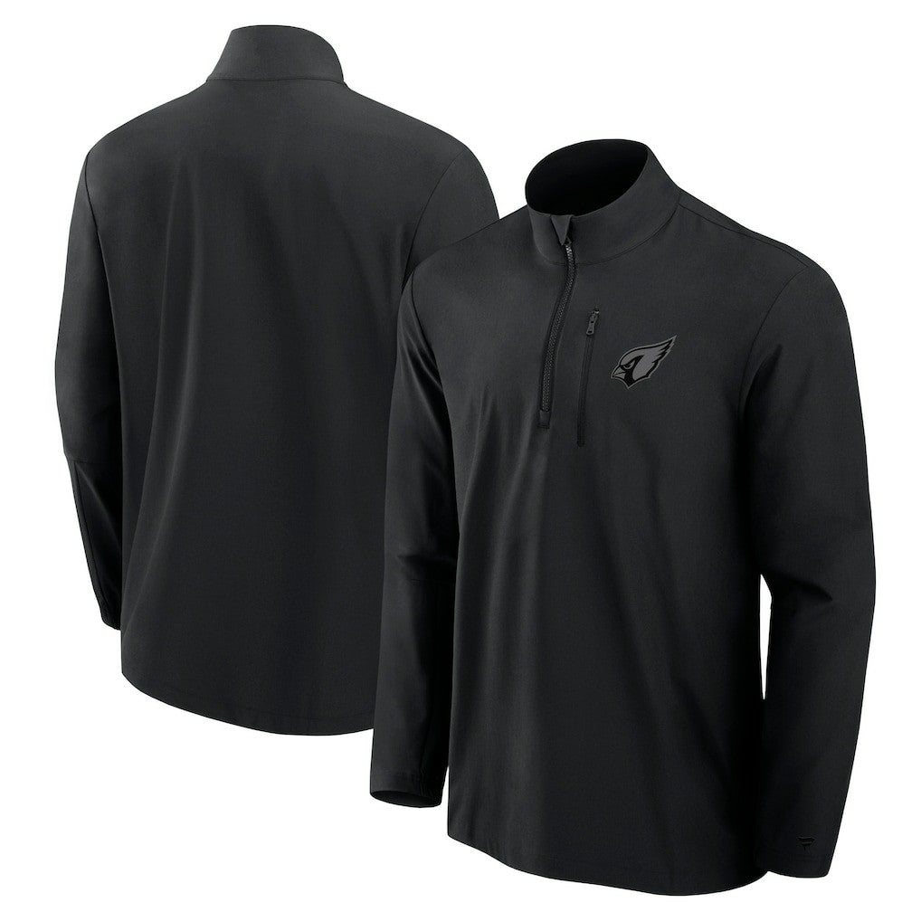 Arizona Cardinals Front Office Micro Tonal Quarter-Zip Pullover - Black Pullover