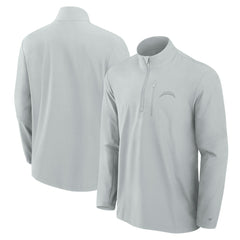 Los Angeles Chargers Front Office Micro Tonal Quarter-Zip Pullover - Gray Pullover