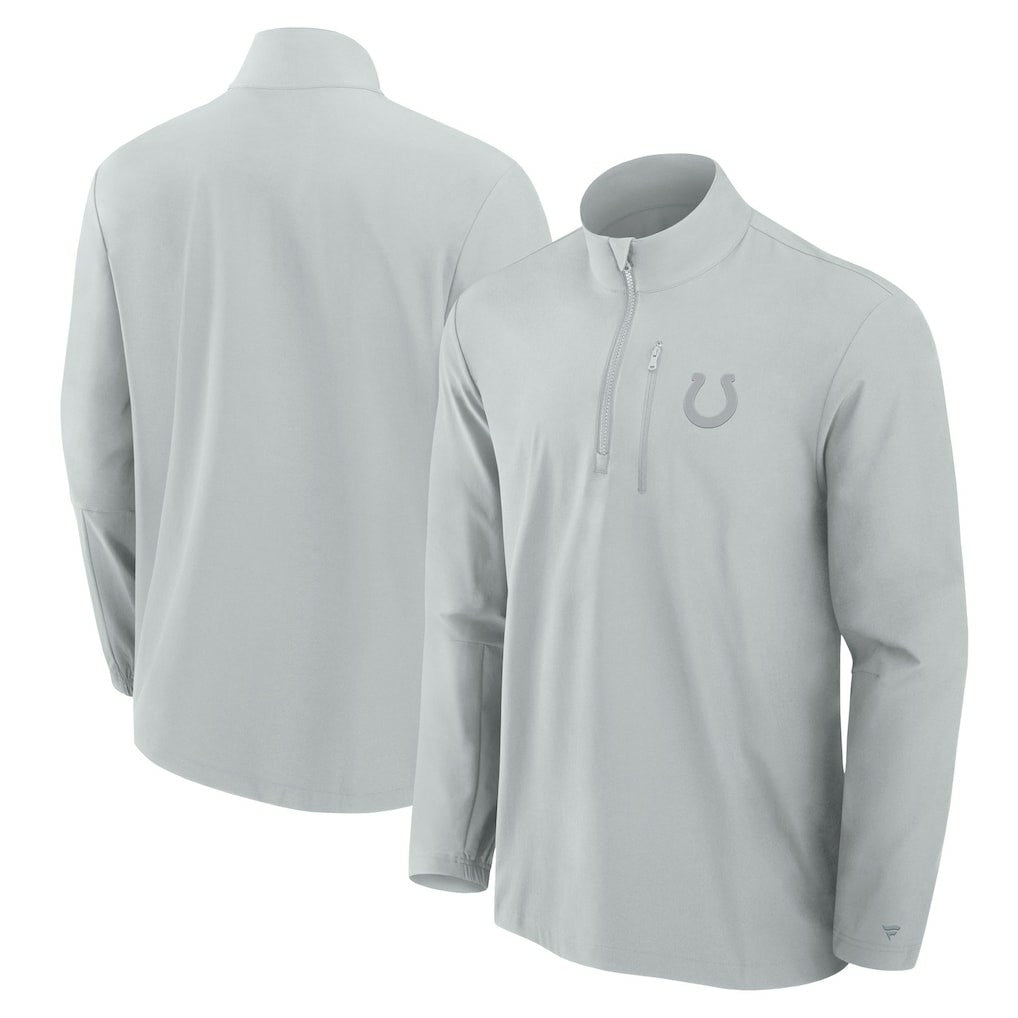 Indianapolis Colts Front Office Micro Tonal Quarter-Zip Pullover - Gray Pullover