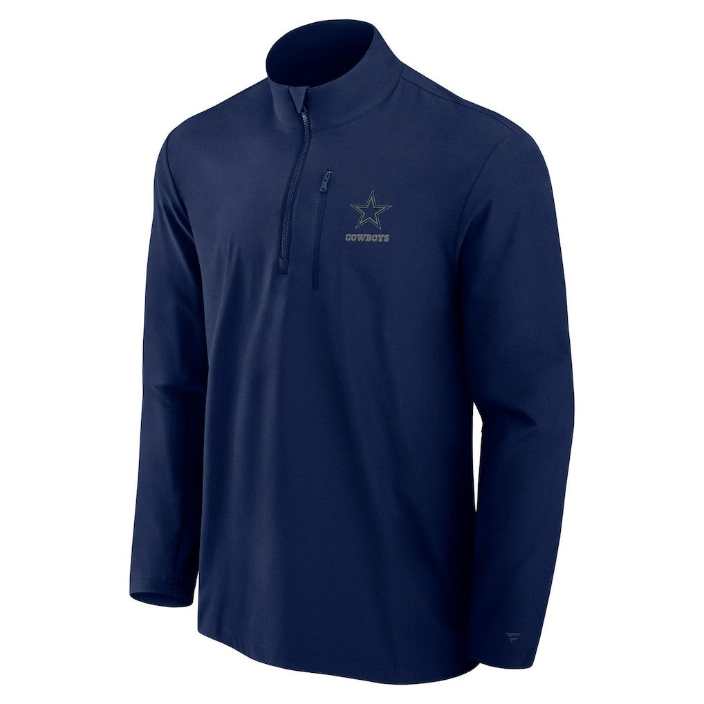 Dallas Cowboys Front Office Micro Tonal Quarter-Zip Pullover - Navy Pullover