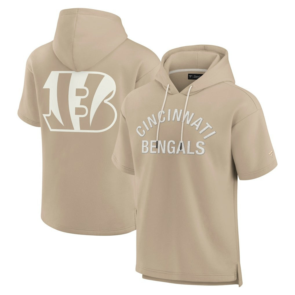 Cincinnati Bengals Unisex Elements Super Soft Fleece Short Sleeve Pullover Hoodie - Khaki Hoodies