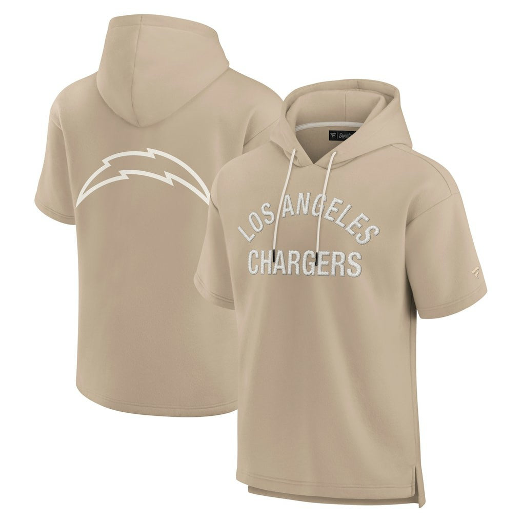 Los Angeles Chargers Unisex Elements Super Soft Fleece Short Sleeve Pullover Hoodie - Khaki Hoodies