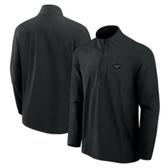 New York Jets Front Office Micro Tonal Quarter-Zip Pullover - Black Pullover