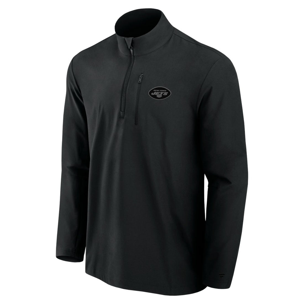 New York Jets Front Office Micro Tonal Quarter-Zip Pullover - Black Pullover