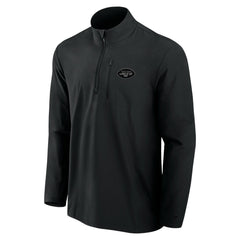 New York Jets Front Office Micro Tonal Quarter-Zip Pullover - Black Pullover