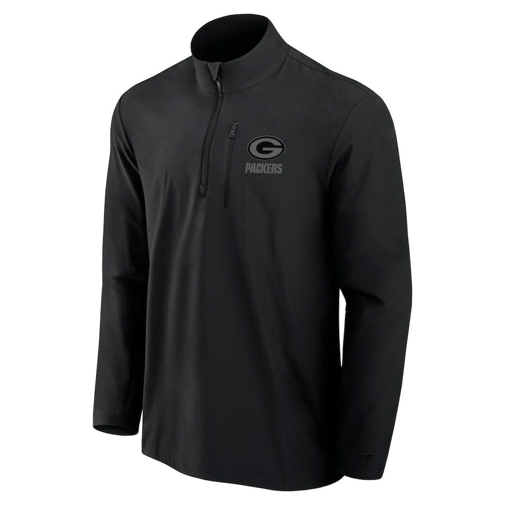 Green Bay Packers Front Office Micro Tonal Quarter-Zip Pullover - Black Pullover