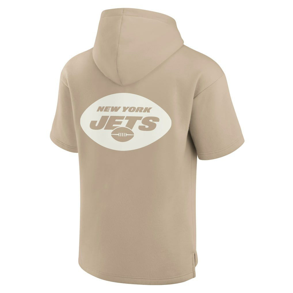 New York Jets Unisex Elements Super Soft Fleece Short Sleeve Pullover Hoodie - Khaki Hoodies