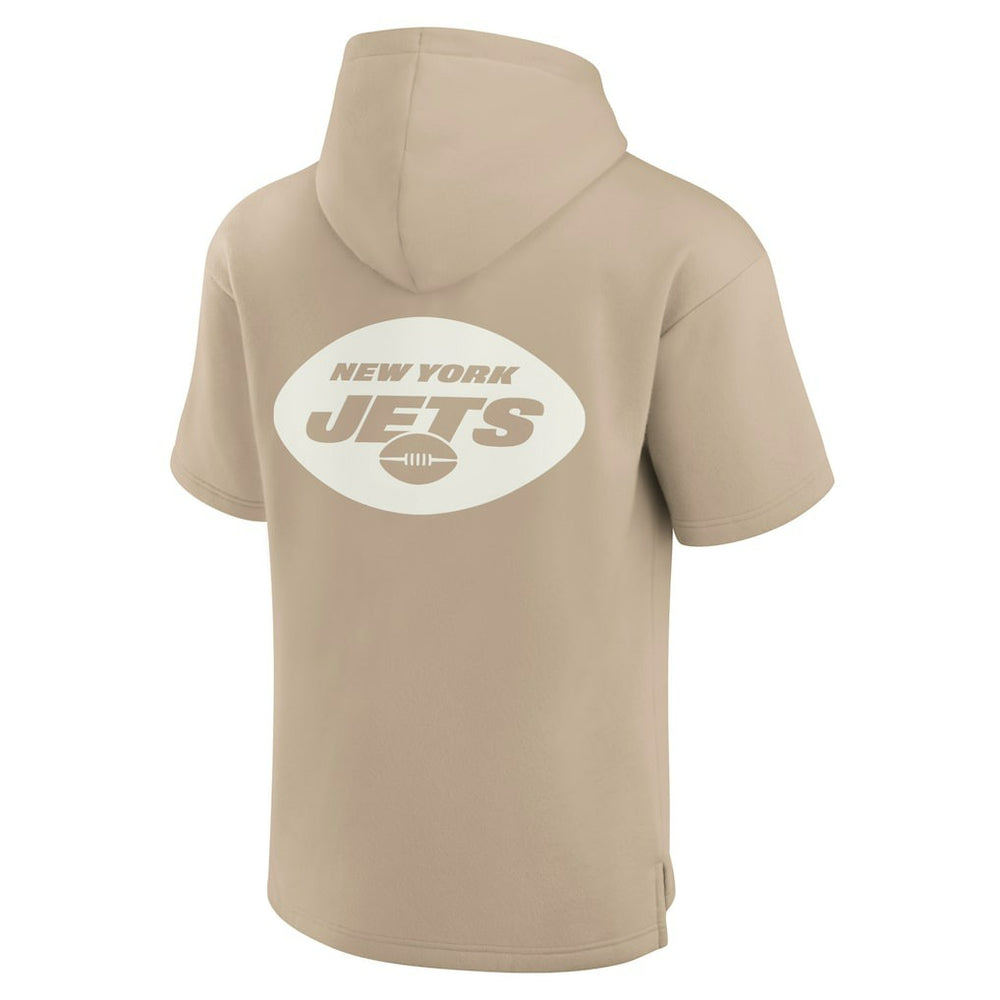 New York Jets Unisex Elements Super Soft Fleece Short Sleeve Pullover Hoodie - Khaki Hoodies