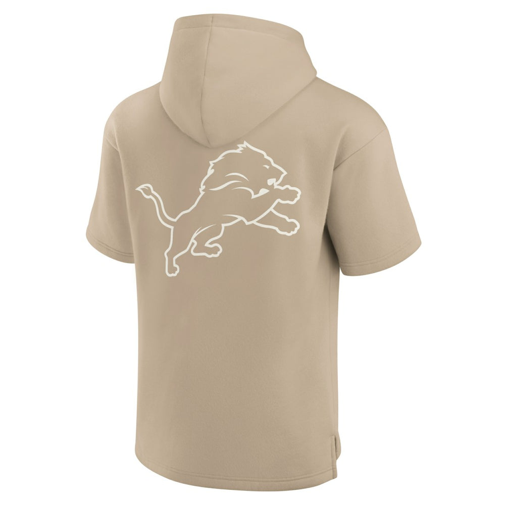 Detroit Lions Unisex Elements Super Soft Fleece Short Sleeve Pullover Hoodie - Khaki Hoodies