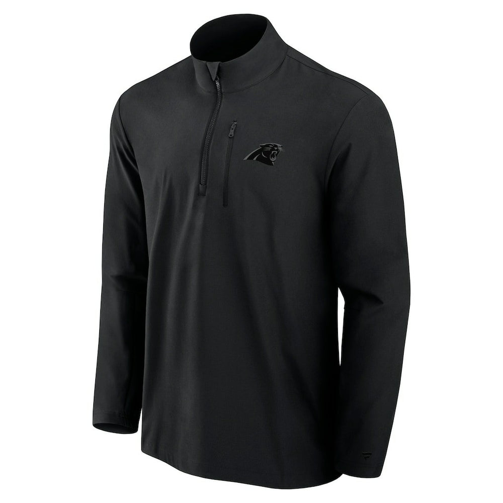 Carolina Panthers Front Office Micro Tonal Quarter-Zip Pullover - Black Pullover