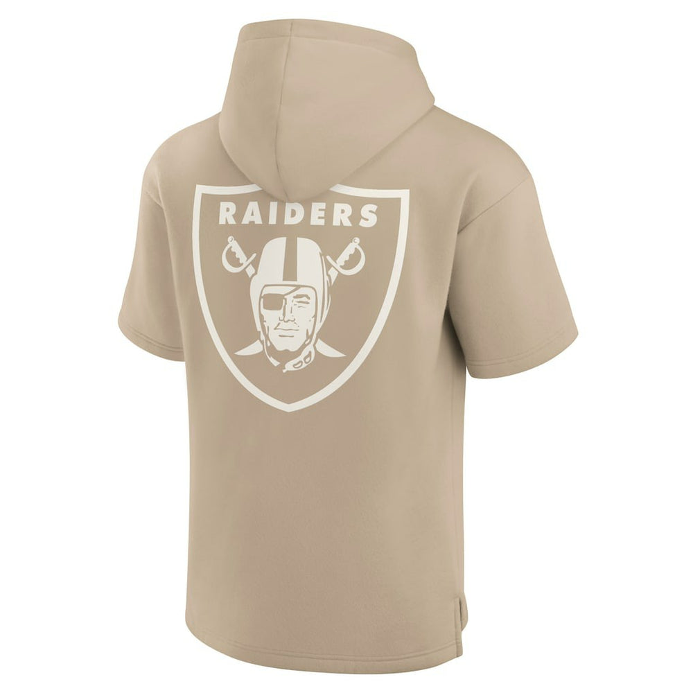 Las Vegas Raiders Unisex Elements Super Soft Fleece Short Sleeve Pullover Hoodie - Khaki Hoodies