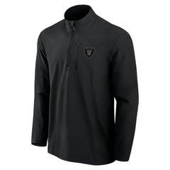 Las Vegas Raiders Front Office Micro Tonal Quarter-Zip Pullover - Black Pullover