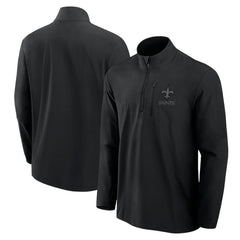New Orleans Saints Front Office Micro Tonal Quarter-Zip Pullover - Black Pullover
