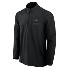 New Orleans Saints Front Office Micro Tonal Quarter-Zip Pullover - Black Pullover
