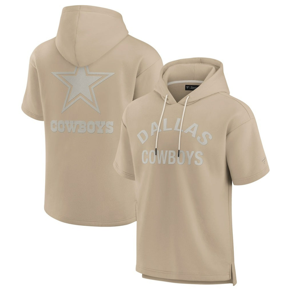 Dallas Cowboys Unisex Elements Super Soft Fleece Short Sleeve Pullover Hoodie - Khaki Hoodies