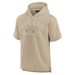 Dallas Cowboys Unisex Elements Super Soft Fleece Short Sleeve Pullover Hoodie - Khaki Hoodies