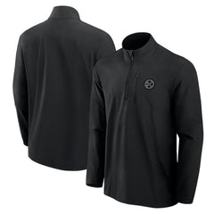 Pittsburgh Steelers Front Office Micro Tonal Quarter-Zip Pullover - Black Pullover