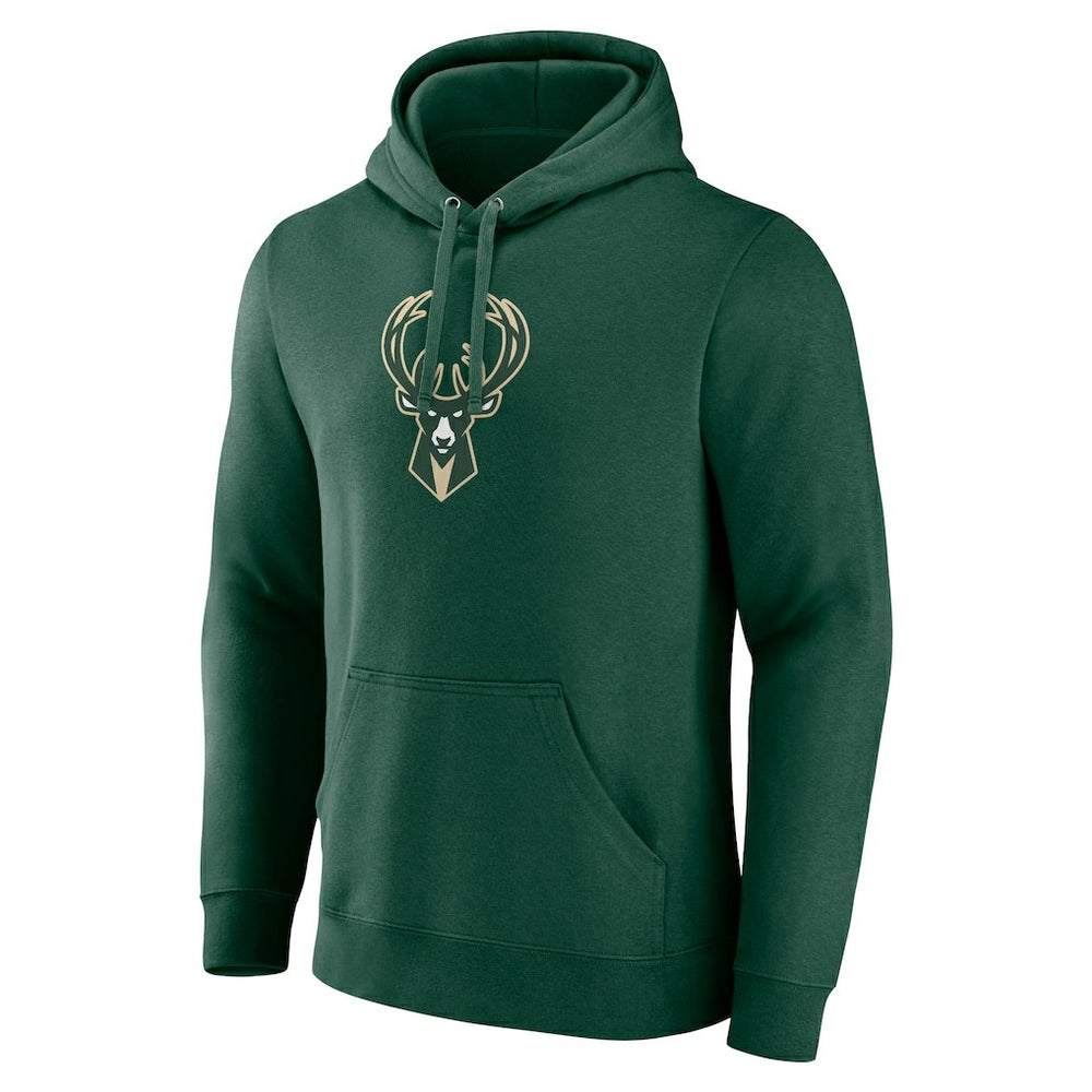 Milwaukee Bucks Primary Logo Pullover Hoodie Hunter Green - Fanatics