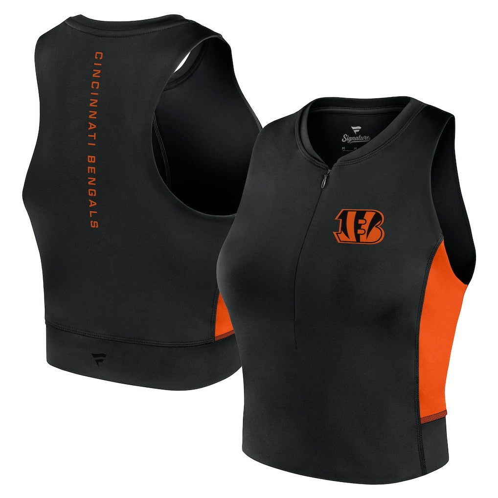 Cincinnati Bengals Women's Studio Fitted Gym Tank Top - Black Tops