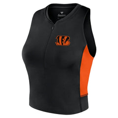 Cincinnati Bengals Women's Studio Fitted Gym Tank Top - Black Tops