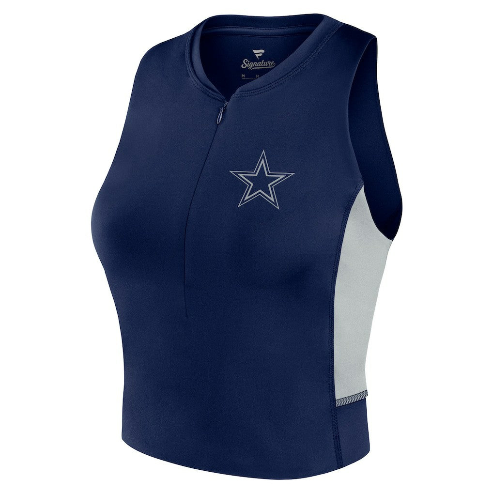 Dallas Cowboys Women's Studio Fitted Gym Tank Top - Navy Tops