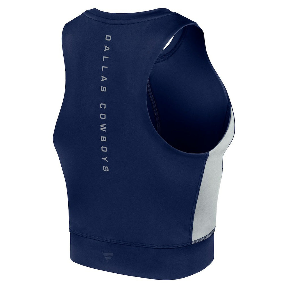 Dallas Cowboys Women's Studio Fitted Gym Tank Top - Navy Tops