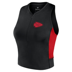 Kansas City Chiefs Women's Studio Fitted Gym Tank Top - Black Tops