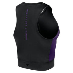 Minnesota Vikings Women's Studio Fitted Gym Tank Top - Black Tops