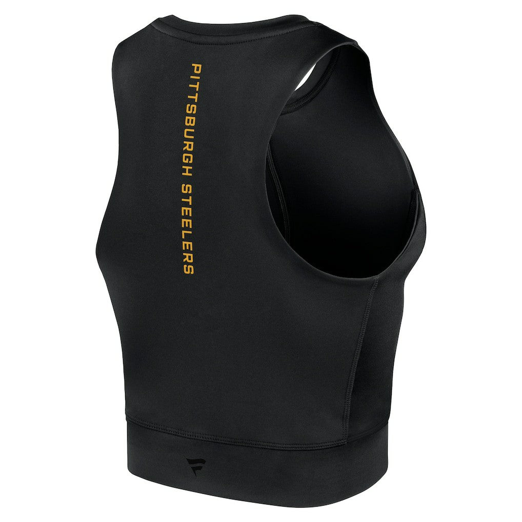 Pittsburgh Steelers Women's Studio Fitted Gym Tank Top - Black Tops