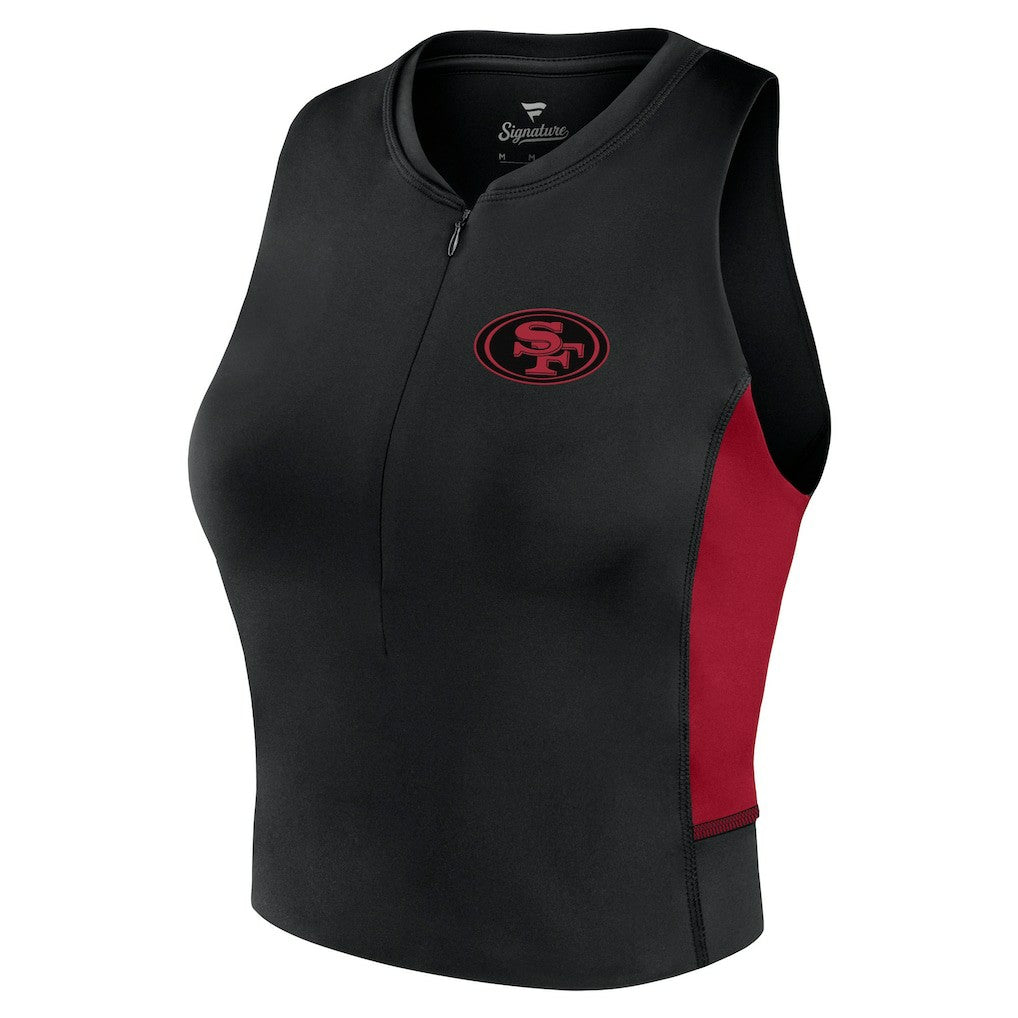 San Francisco 49ers Women's Studio Fitted Gym Tank Top - Black Tops