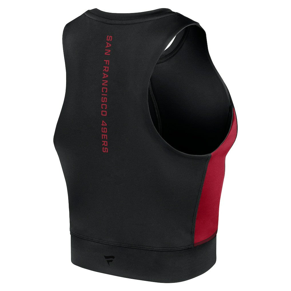 San Francisco 49ers Women's Studio Fitted Gym Tank Top - Black Tops