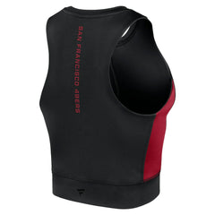 San Francisco 49ers Women's Studio Fitted Gym Tank Top - Black Tops