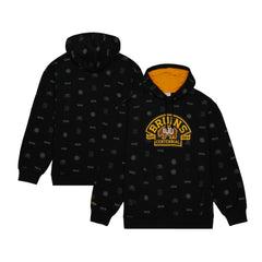 Boston Bruins Mitchell & Ness 100th Anniversary Allover Print Pullover Hoodie - Black | US 200328487