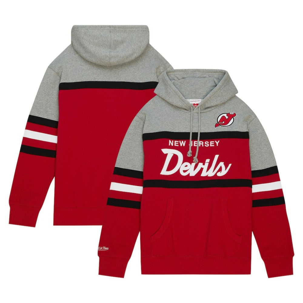New Jersey Devils Head Coach Pullover Hoodie - Red/Gray | US 200328526