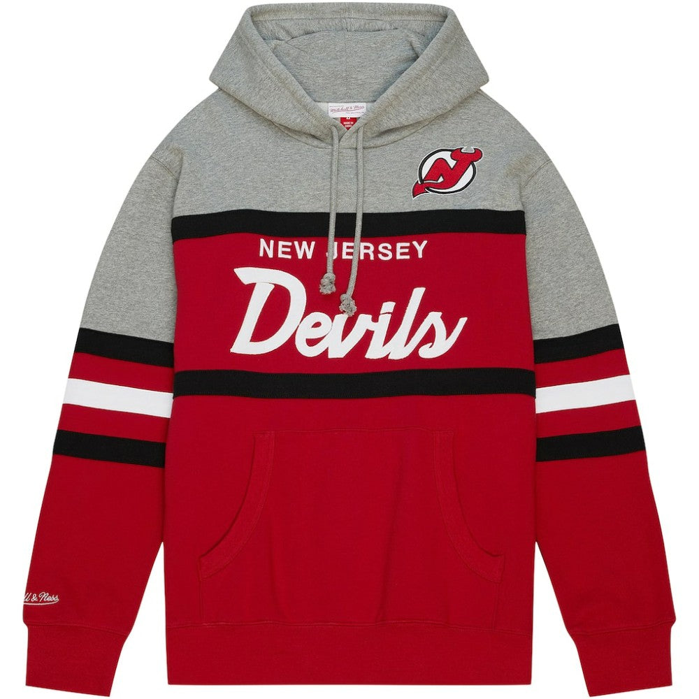 New Jersey Devils Head Coach Pullover Hoodie - Red/Gray | US 200328526