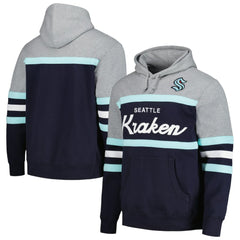 Seattle Kraken Head Coach Pullover Hoodie - Deep Sea Blue/Gray | US 200328535